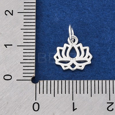 925 Sterling Silver Hollow Lotus Flower Charms LS-STER-D301-01S-1