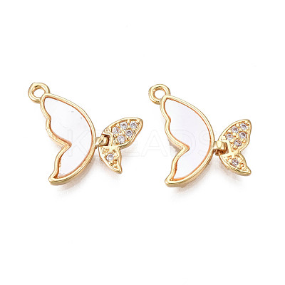 Brass Micro Pave Cubic Zirconia Charms KK-N231-230-1