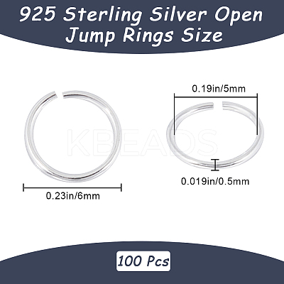 100Pcs 925 Sterling Silver Open Jump Rings STER-CN0001-41-1