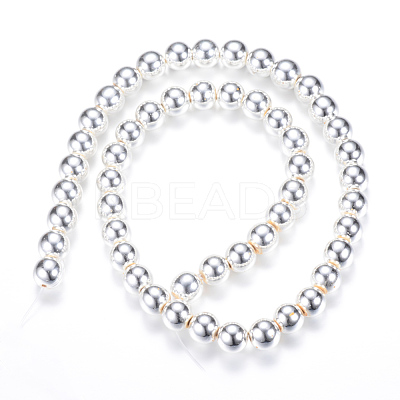 Electroplate Non-magnetic Synthetic Hematite Beads Strands G-Q466-4mm-02-1