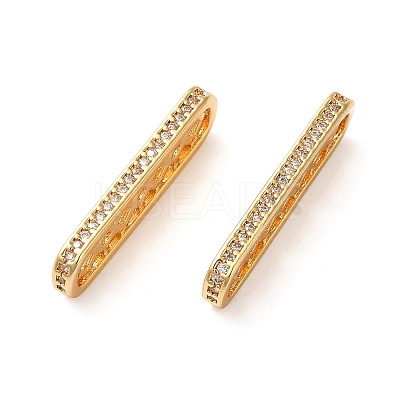 Brass Micro Pave Cubic Zirconia Multi-Strand Links KK-P239-02C-G-1