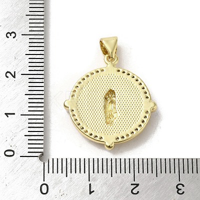 Brass Pave Shell Pendants KK-I708-16L-G-1