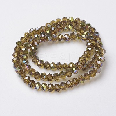 Electroplate Transparent Glass Beads Strands EGLA-A034-T4mm-S04-1