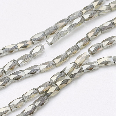 Electroplate Transparent Glass Beads Strands EGLA-E046-D03-1