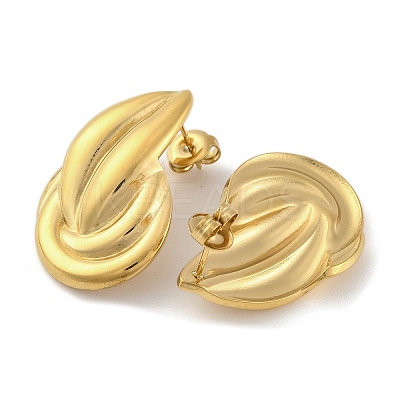 Ion Plating(IP) 304 Stainless Steel Stud Earrings for Women EJEW-N054-15G-1