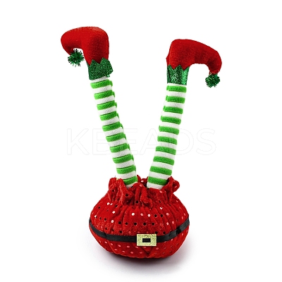 Christmas Cloth Elf Leg Ornaments LS-DJEW-M007-02B-1