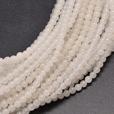 Natural White Jade Round Bead Strands G-G735-08-8mm-1