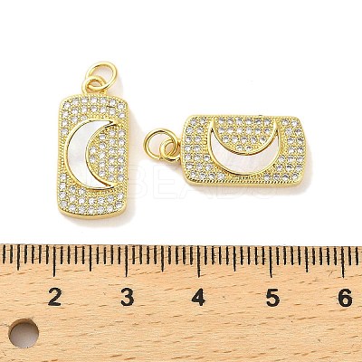 Brass Micro Pave Cubic Clear Zirconia Pendants KK-K365-26G-1