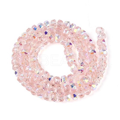 Electroplate Transparent Glass Beads Strands EGLA-N022-05B-C04-1