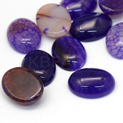 Oval Dyed Natural Crackle Agate Cabochons G-R349-15x20-02-1