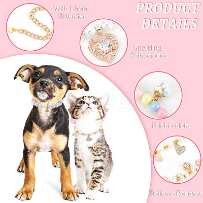 4Pcs 4 Style Alloy Dog Collar AJEW-OC0003-87-1