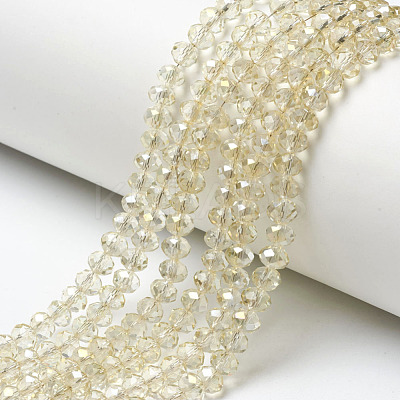 Electroplate Transparent Glass Beads Strands EGLA-A034-T4mm-H03-1