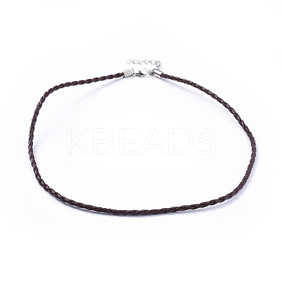 Trendy Braided Imitation Leather Necklace Making X-NJEW-S105-002-1