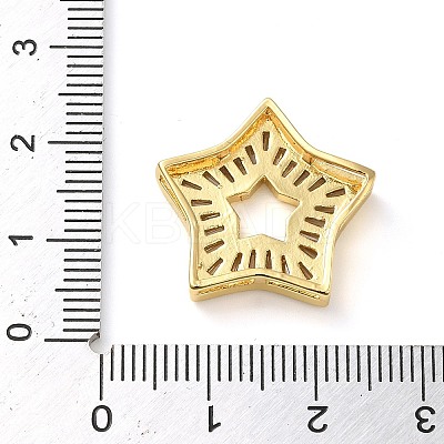 Rack Plating Brass Micro Pave Cubic Zirconia Silde Charms LS-KK-C047-07G-1