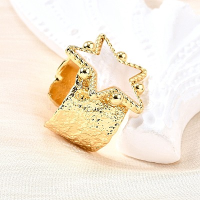 Brass Cuff Rings for Women RJEW-F183-02A-G-1