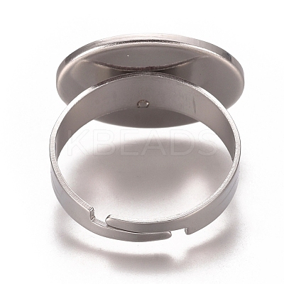 Tarnish Resistant Adjustable 201 Stainless Steel Finger Rings Components STAS-I137-10P-1