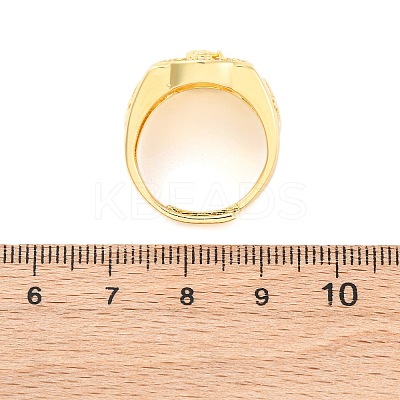 Brass Micro Pave Clear Cubic Zirconia Rings for Women RJEW-U047-30G-1