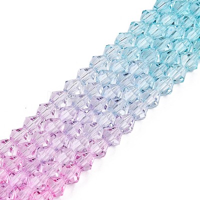 Gradient Color Baking Paint Glass Bead Strands LS-DGLA-A039-T4mm-A05-1