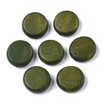 Painted Natural Wood Beads WOOD-R265-11C-1