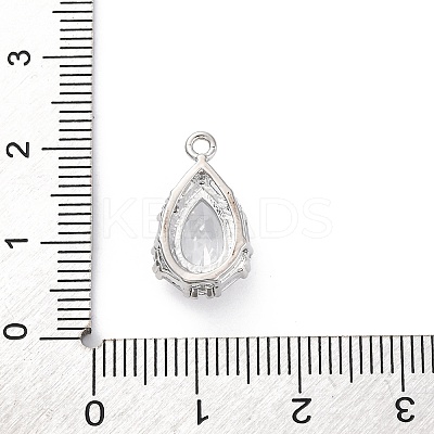 Brass Micro Pave Clear Cubic Zirconia Pendants KK-Z084-09P-04-1