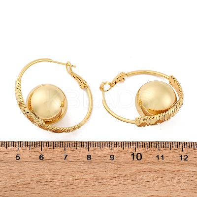 Round Brass Hoop Earrings EJEW-R025-05G-1