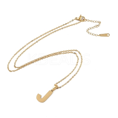 Ion Plating(IP) Initial Letter 304 Stainless Steel Pendant Necklaces NJEW-M199-01G-J-1