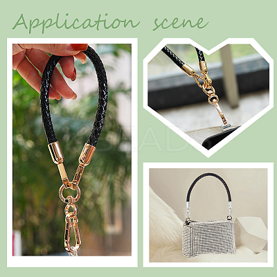2Pcs 2 Colors Braided Imitation Leather Mobile Straps FIND-WR0010-34-1