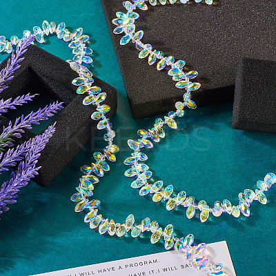 2 Strands Electroplate Transparent Glass Faceted Teardrop Beads Strand EGLA-TA0001-36A-1