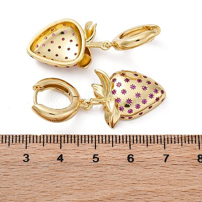 Brass Micro Pave Cubic Zirconia Hoop Earrings EJEW-R016-23G-1