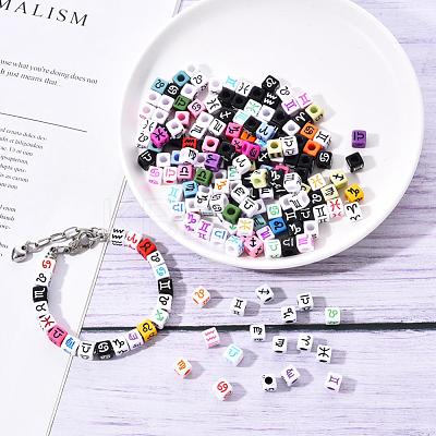 240Pcs 6 Style Opaque Acrylic European Beads OPDL-YW0001-01-1