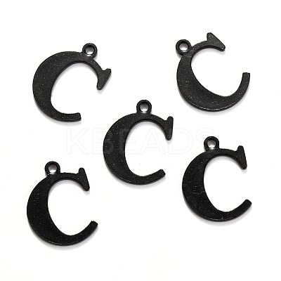 304 Stainless Steel Alphabet Charms STAS-H122-C-EB-1