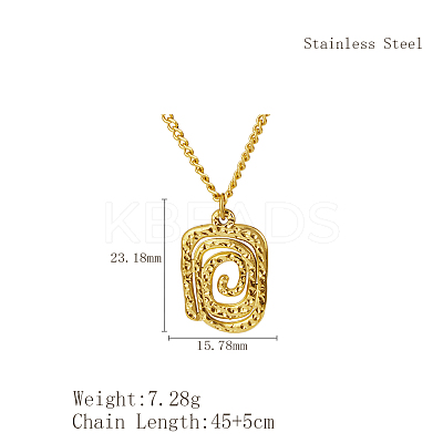 Stylish 304 Stainless Steel Spiral Pendant Necklaces for Women YF9522-1-1