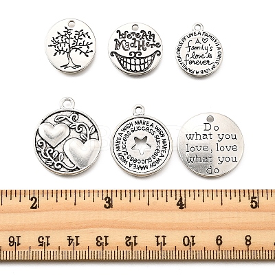 50Pcs Tibetan Style Alloy Pendants TIBE-FS0003-25-RS-1