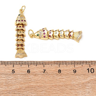 Brass Micro Pave Cubic Zirconia Pendants KK-C143-41C-G-1