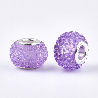 Resin Rhinestone European Beads RPDL-T002-03H-1