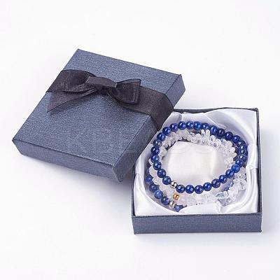Natural Mixed Gemstone Stretch Bracelets BJEW-JB03365-03-1