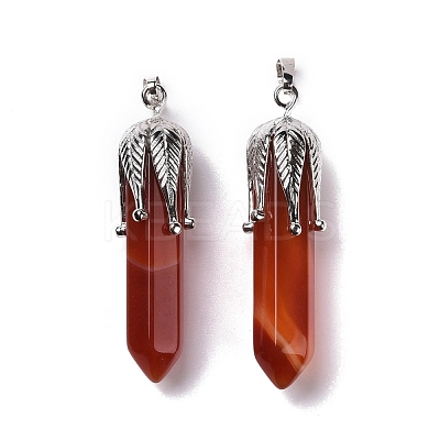 Natural Red Agate Big Pointed Pendants G-E059-03AS-02-1