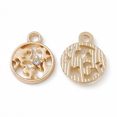 Alloy Crystal Rhinestone Pendants ALRI-K049-07G-1