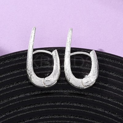 Brass U-Shaped Hoop Earrings EJEW-A143-01A-S-1