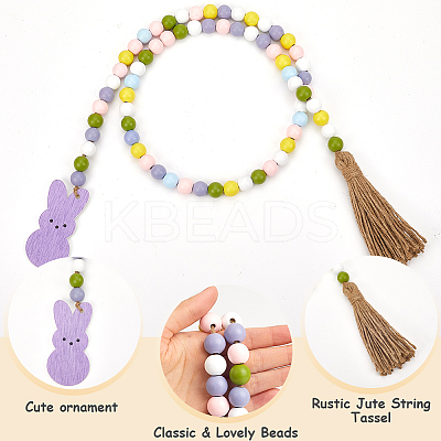 Wood Beads Pendant Decorations DIY-WH0888-777A-01-1