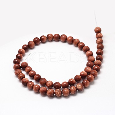 Synthetic Goldstone Round Bead Strands G-P075-48-8mm-1