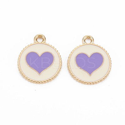 Light Gold Alloy Enamel Pendants ENAM-S126-131-1