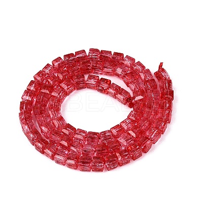 Crackle Transparent Glass Beads Strands GLAA-N062-4mm-13-1