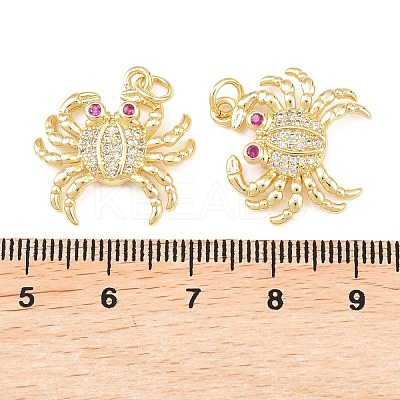 Brass Micro Pave Cubic Zirconia Pendants KK-C162-087B-G-1