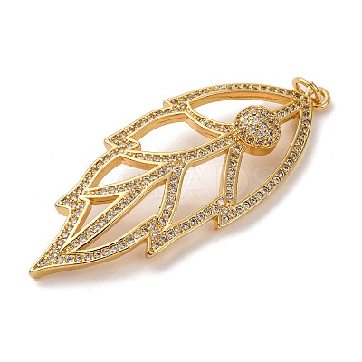 Brass Micro Pave Cubic Zirconia Big Pendants KK-U076-08G-1