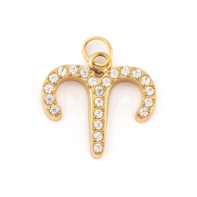 316 Stainless Steel Micro Pave Cubic Zirconia Pendants LS-STAS-K284-01A-G-1
