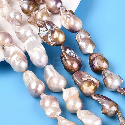 Natural Baroque Pearl Keshi Pearl Beads Strands PEAR-S019-05D-03-1
