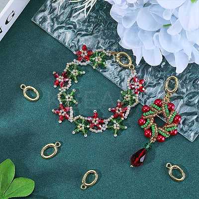 6Pcs Brass Spring Gate Rings FIND-SC0010-94-1