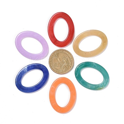 Oval Imitation Gemstone Acrylic Linking Rings OACR-R022-M-1