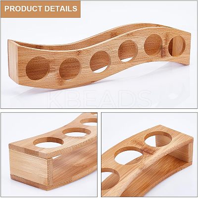 6-Hole Bamboo Glass Holder Display Racks ODIS-WH0025-71-1